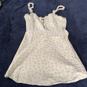 Zara floral print ruffled back dress